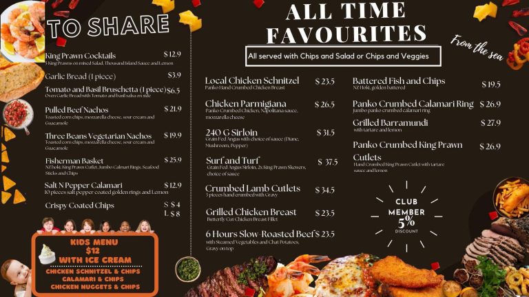 From the Sea Bistro Menu – Sussex Inlet RSL Club